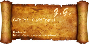Gáti Gyöngyi névjegykártya